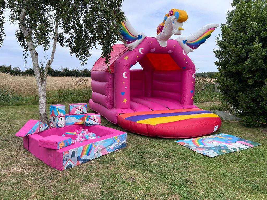 The Gabie Package - Unicorn Bouncy Castle, Ball Pit and Soft Play Outdoors