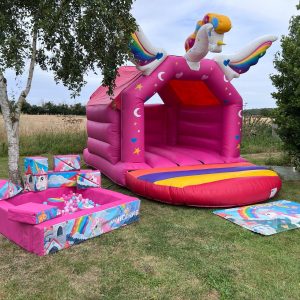 The Gabie Package - Unicorn Bouncy Castle, Ball Pit and Soft Play Outdoors