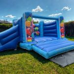 Large Blue Bouncy Castle With A Slide Colchester