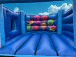 Large Blue Party Theme H Frame Bouncy Castle With Slide - Image 5