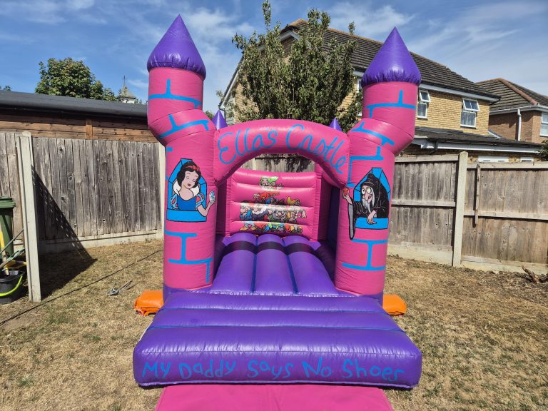 Toddler Bouncy Castle Pink Girls Ella's Castle GabSav's Party Hire