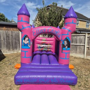Toddler Bouncy Castle Pink Girls Ella's Castle GabSav's Party Hire